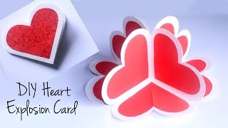 DIY Heart Explosion Card  3D Heart Pop Up Card  DIY Valentines Day Gift Idea [upl. by Perusse]