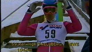 Ski Jumping World Cup  Oberstdorf 19851986  highlights 16 yo Mollard 114m amp Nikkola 112m [upl. by Raamaj871]