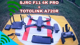 SJRC F11 4K PRO TEST JARAK TERBANG PAKE TOTOLINK A720R [upl. by Auqinot]