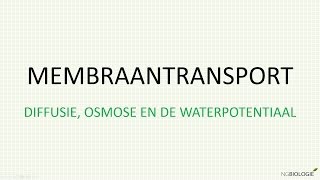 Diffusie osmose en de waterpotentiaal [upl. by Oirram]