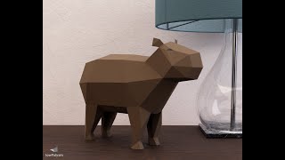 lowPolysm Capybara 3d papercraft model [upl. by Jordon]