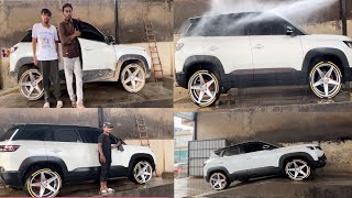 Brezza 20inch Alloywheels Look❤️🔥 washing kradi💦 Alloy Size dekho 😱😱 Number 1Brezza in India 😱🔥❤️ [upl. by Newol]