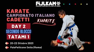 Karate  Campionato Italiano Cadetti 2023  Day2 Kumite  secondo blocco  Tatami1 [upl. by Sverre706]