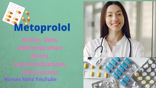 Metoprolol  Uses of Metoprolol  Action of Metoprolol  Metoprolol by Nurses Note [upl. by Akcirderf169]