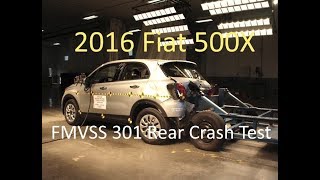 20162019 Fiat 500X FMVSS 301 Rear Crash Test 50 Mph [upl. by Nerland]