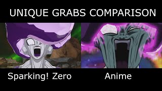 Unique Grabs Origins Side by Side Comparison Dragon Ball Sparking Zero  Anime [upl. by Imit]