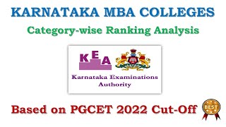 PGCET 2023  Karnataka MBA Colleges  Categorywise Ranking Analysis [upl. by Pheni]