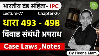 Section 493 to 498 Ipc in hindi  mock marriage  bigamy  adultery  with case laws  hindi [upl. by Hough]