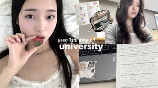 last first day of university vlog💌 grwm long lectures haircare routine cute nails busy days [upl. by Elletnwahs4]