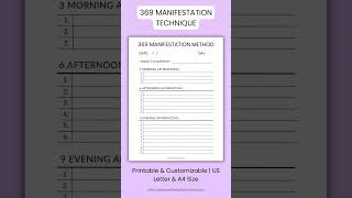 369 Manifestation Method Worksheet  369 Manifestation Technique to attract what you want [upl. by Nahte]