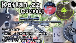 Katran Compact 22 Air Rifle Review  50 amp 100 Yard Accuracy TEST  AirMaks Regulated PCP Airgun [upl. by Ajile]