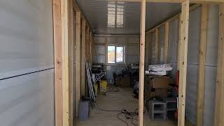 Shop BuildPart 4 Long wall and door wall framing completed [upl. by Clapper]