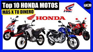 Top 10 HONDA MOTOS que te dan MÁS por tu DINERO 🇯🇵 🇲🇽  2024 [upl. by Meara]