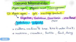 Seaweed Polysaccharides  Agar agar Alginic acid  Carrageenan [upl. by Einama852]