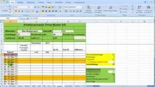 Excel  Zeiterfassung Wochentage bedingt formatieren [upl. by Aitat]