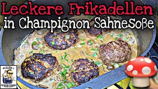 Saftige Frikadellen  Fleischpflanzerl in Rahm Champignons aus dem Dutch Oven [upl. by Amari]