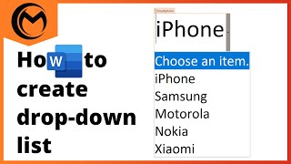 How to Create a DropDown list in Microsoft Word [upl. by Edwyna255]