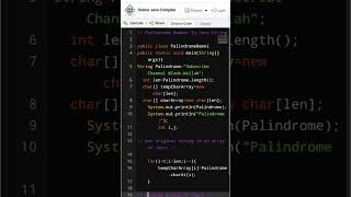 Palindrome String in Java Program Palindrome NumberJava program engineering programming java [upl. by Fidole]