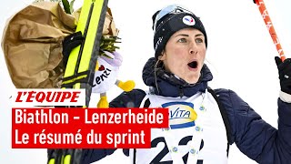 Biathlon 202324  Justine BraisazBouchet remporte le sprint de Lenzerheide [upl. by Namhcan460]