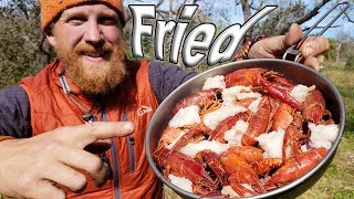 Deep Fried Crawfish In Raccoon Fat  Day 14 of 30 Day Survival Challenge Texas [upl. by Rivy]