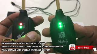 UNBOXING SISTEMA INALÁMBRICO DE GUITARRA  UHF AMMOON A8 [upl. by Ilario562]