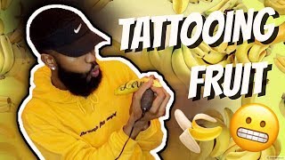 First time Tattooing Fruit using Dragonhawk Rotary Pen [upl. by Eus]