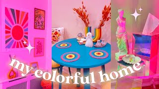 🌈 My colorful NYC apartment makeover  tour retro maximalist aesthetic [upl. by Arbua71]