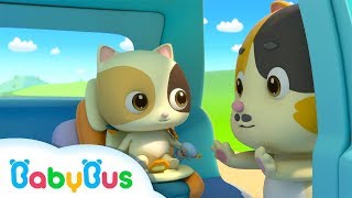 Baby Kitten Unties Seat Belt  Play Safe Song  Nursery Rhymes  Baby Songs  BabyBus [upl. by Atwahs]