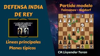 DEFENSA INDIA DE REY Líneas principales partida modelo Taimanov vs Najdorf  Zurich1953 [upl. by Neenad9]