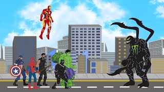 Marvels Avengers Hulk  Spiderman  Ironman  Black Panther vs Evolution of VENOM 2 HD [upl. by Annibo]