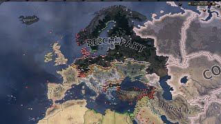 4 Way Cold War  Hoi4 Kaiserreich Timelapse [upl. by Nicolau906]