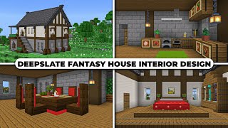 Minecraft  How To Build Deepslate Fantasy House Interior Design In 120  2 [upl. by Aidnis995]