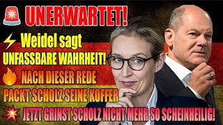 UNFASSBAR🚨Weidel offenbart unfassbare Wahrheit über SCHOLZ in Rede SCHOLZ wird vor Schreck blass [upl. by Pyle]