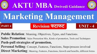 Public Relations Sales promotion pushpull strategy Direct aktu mba notes aktu mba notes 1 sem [upl. by Roley]