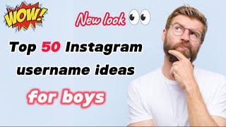 Best insta username for boys  Instagram names for boys  instagramnamesforboys Top 50 username [upl. by Elwood]