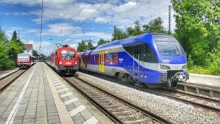 Züge im Bahnhof Prien am Chiemsee [upl. by Sidman]