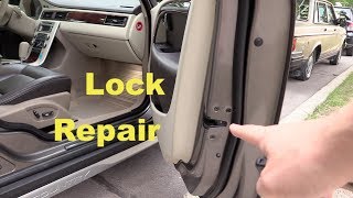 Door lock repair on Volvo XC70 Replacing electrical motor [upl. by Ainevuol625]