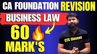 60 MARKS I SELECTED QUESTION REVISION For Dec 2023 I CA Foundation Business Law Dec 2023 Revision [upl. by Aissila]