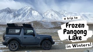 Frozen PANGONG TSO Lake in LADAKH Winters  Mahindra Thar Driving on Ice Chang La The Seeking Soul [upl. by Noyes]