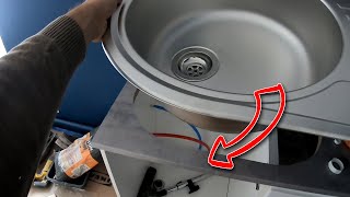 🔧 How To Install A Kitchen Sink Into A Worktop  Poser un évier IKEA METOD [upl. by Ahsiuqal]