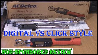 ACDelco ARM6013 Digital Torque Wrench vs Click Style Torque Wrench Review [upl. by Zelde265]