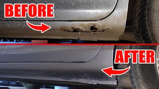 How To Fix Big Rust Holes On Your Car  Honda Civic 2001 [upl. by Ken117]