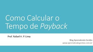 Tempo de Payback  Teoria  2 Exemplos no Excel [upl. by Eniluj]