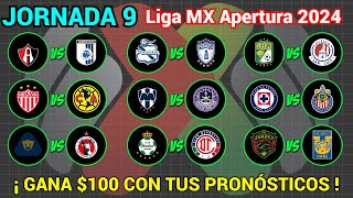 PRONÓSTICOS Liga MX APERTURA 2024 Jornada 9 [upl. by Kipper]