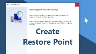 Windows 10  How to Create a System Restore Point [upl. by Osnola]