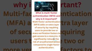 cybersecurity  What is multifactor authentication MFA and why is it important [upl. by Sinnod468]