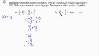 SWL3E7 Basic Arithmetic  Adding amp Subtracting Mixed Numbers [upl. by Lachlan]