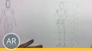 Zeichnen lernen  Aufbau einer weiblichen Figur Teil 1  Akademie Ruhr Tutorial [upl. by Weil795]