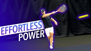 The Key to Effortless Forehand POWER tennis lesson [upl. by Joe]