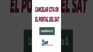 Como Cancelar Cita del SAT fiscal impuestos [upl. by Anneyehc]